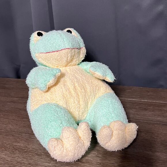Vintage 1999 Ty Pillow Pals Green Frogbaby Rattle Plush